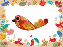 Kit quilling oiseau loisirs creatifs modele facile papier roule