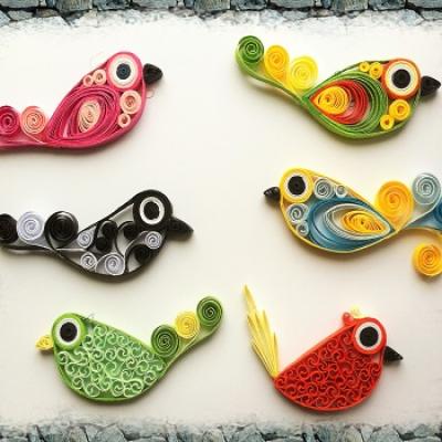 Kit quilling oiseau oiseaux loisir creatif eugenie