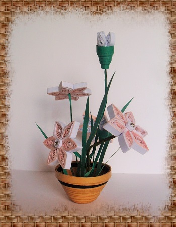 Kit quilling pot de fleur 3d loisir creatif eugenie