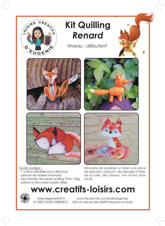 Kit tutoriel quilling Renard