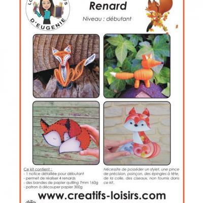 Kit quilling renard fox goupil bande papier roule paperolle diy tuto tutoriel loisirs creatifs eugenie