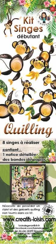 Kit quilling singes apprendre modele facile