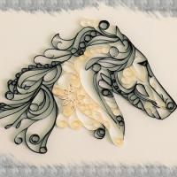 Kit quilling tableau cheval loisir creatif eugenie