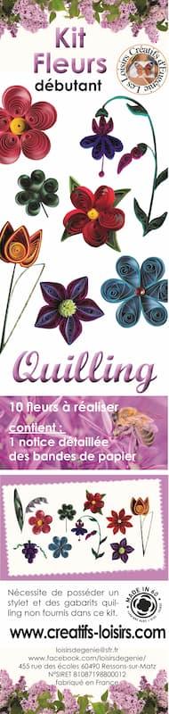 Kit tuto quilling fleurs modele facile debutant papier roule copie