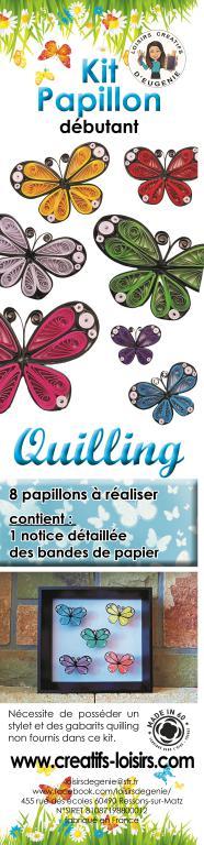 Kit tuto tutorial quilling papillon debutant loisirs creatifs diy bande papier roule paper art paperolles
