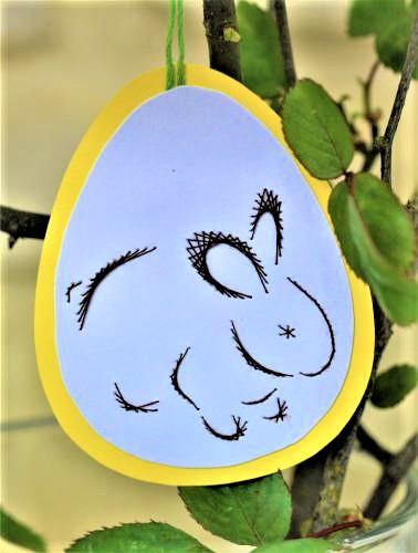 Lapinou lapin rabbit broderie papier oeuf paques carte a broder deco diy loisirs creatif eugenie