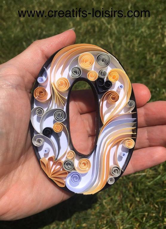 Lettre o relief quilling papierr roule loisirs creatifs eugenie