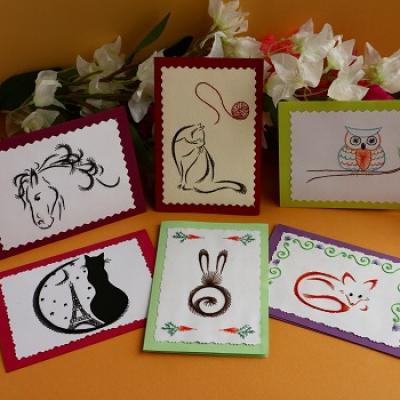 Livret carte a broder broderie sur papier animaux loisirs creatifs d eugenie