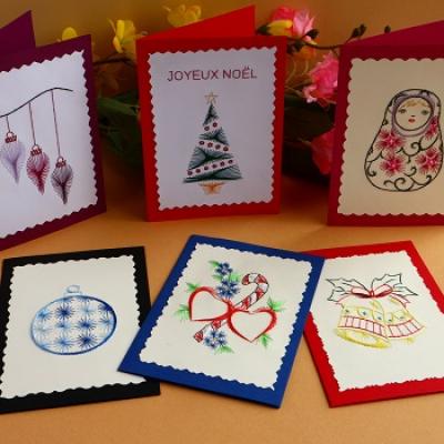 Livret carte a broder broderie sur papier noel les loisirs creatifs d eugenie