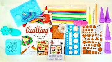 Maxi lot de matereil outil quilling bande papier roule paperolles loisirs creatifs eugenie
