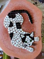 Merlin mon chat mosaique en cours de realisation 1