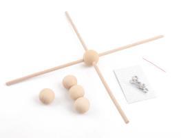 Mobile bois brut deco suspention chambre bebe 4 branches 07