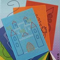 Modele broderie sur carton enfant chateau facile debutant