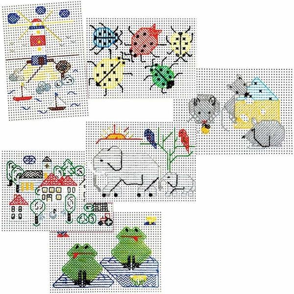 Modele broderie sur carton enfant souris animaux facile