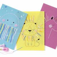 Modele broderie sur carton enfants meduse lion licorne