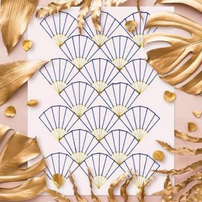 Motif eventail japan japon evantail broderie sur papier carte a broder tableau fil aiguille