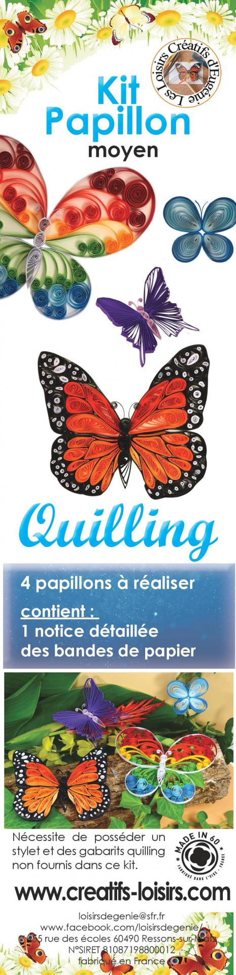 Notice quilling papillon papier loisir creatif paperolle kit modele facile