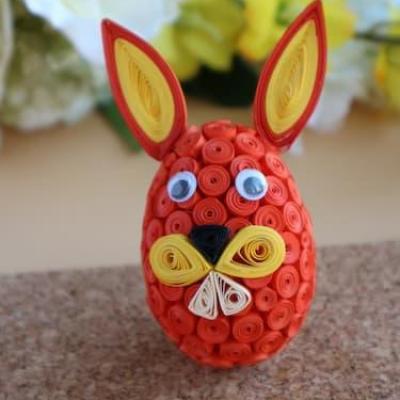 Oeuf lapin paques quilling kit tuto modele facile debutant