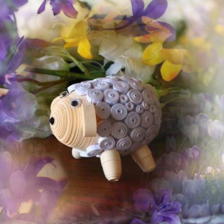 Oeuf quilling mouton loisir creatif eugenie