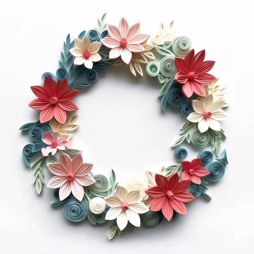 Paper art numerique digital quilling craft origami kirigami couronne de fleur