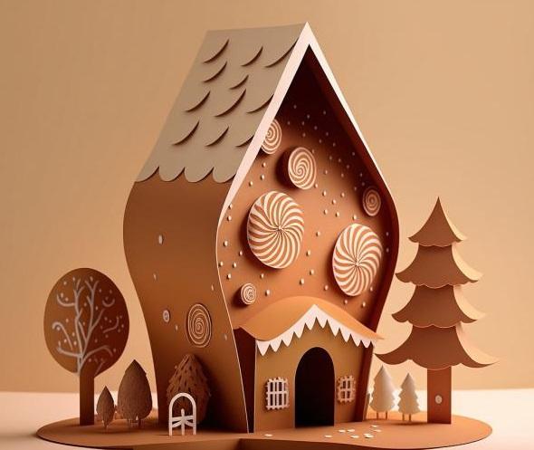 Paper art numerique digital quilling craft origami kirigami maison pain epices