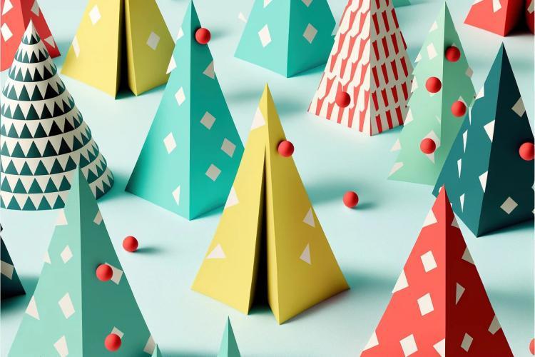 Paper art numerique digital quilling craft origami kirigami pyramide sapin arbre pliage