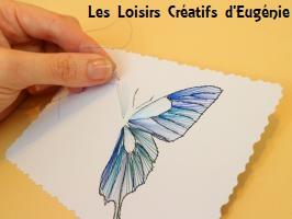 Papillon broderie papier carte a broder fil aiguille loisir creatif eugenie bleu metallique copie