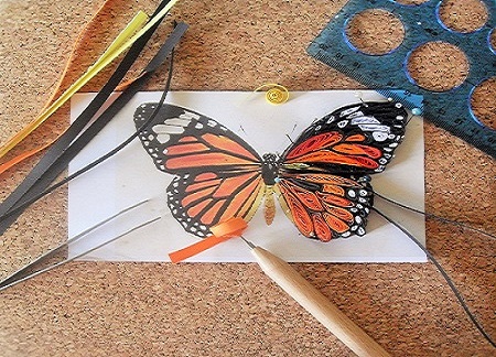 Papillon quilling en cours de realisation loisirs creatifs02