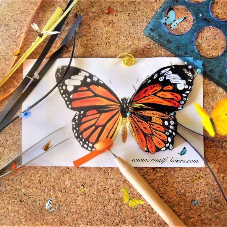 Papillon quilling papier roule paperoles loisirs creatifs 1