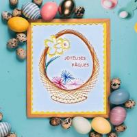Paques jonquille oeuf easter broderie papier carte a broder fil tendi string art