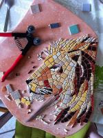 Pas japonais tete de lion mosaique en cours de realisation 1