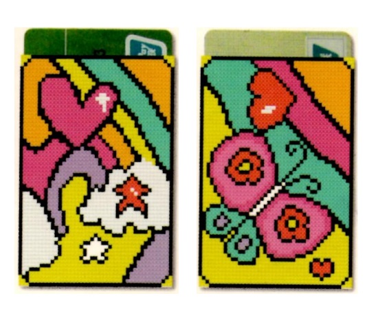 Porte carte point de croix point compte loisirs creatifs papillon