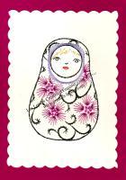 Poupee russe matriochka broderie papier loisir creatif eugenie