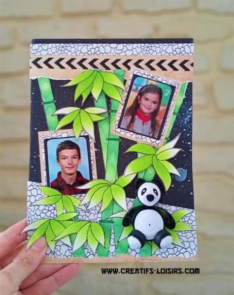 Quilling carte scrapbooking panda filigrana papel paper art copie