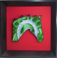Quilling equitation tete fer a cheval pmu vert bande papier roule paperolles diy kit loisir creatif eugenie