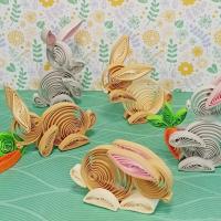 Quilling famille lapin rabbit paper art papier roule paperolles animaux