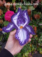 Quilling fleur iris violet bande papier roule paperolles loisirs creatifs eugenie jardin jardinage art fait main