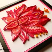 Quilling fleur lotus rose paper art bande papier diy loisirs creaifs eugenie copie