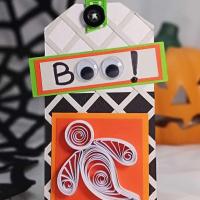 Quilling halloween fantome ghost tag scrap scrapbooking papier loisirs creatifs eugenie