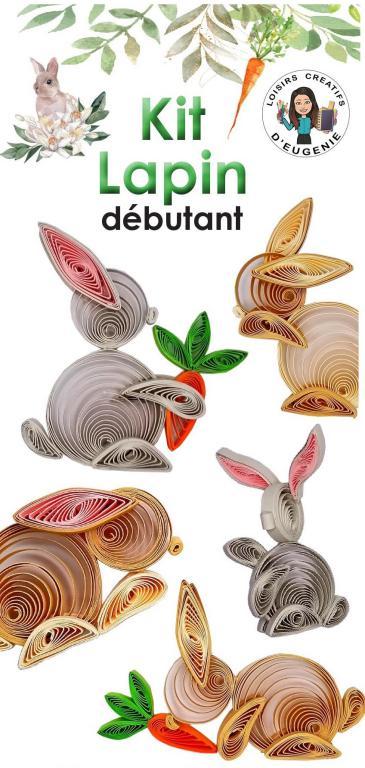 Quilling lapin animaux rabbit paperolles papier roule paper art kit bande diy loisirs creatifs
