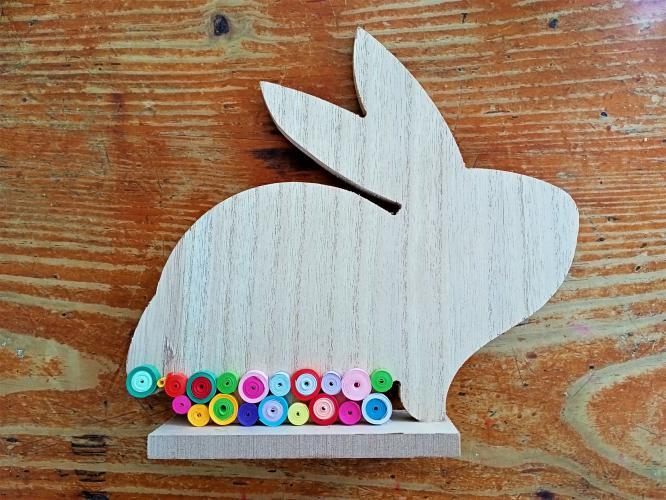 Quilling lapin bois bande papier roule paper support matiere materiaux