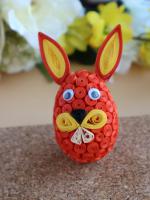 Quilling oeuf lapin paques orange papier roule