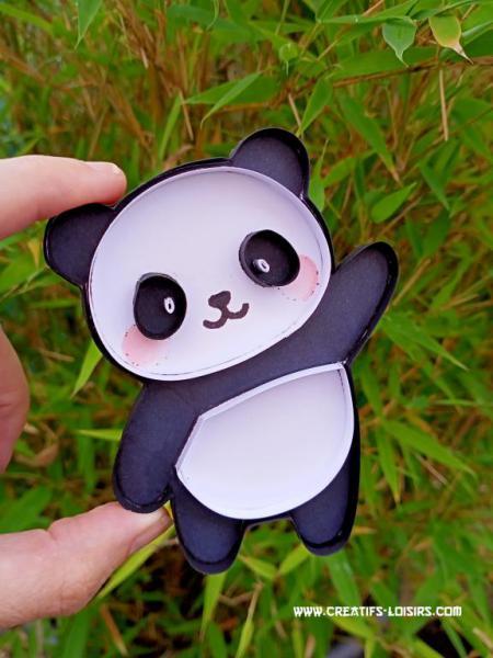 Quilling panda kawaii filigrana papel paper art bande papier loisirs creatifs eugenie bambou copie