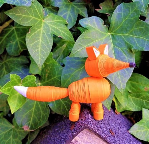 Quilling renard 3d fox paper art bande papier roule tuto kit diy loisirs creatifs relief