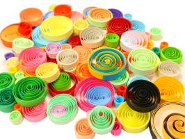 Rond quilling paperole papier roule loisir creatif couleur 1