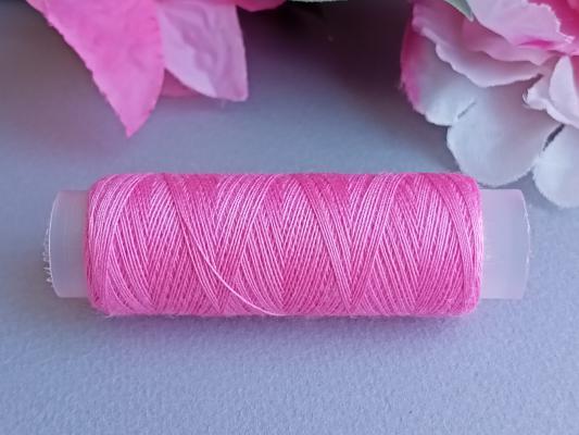 Rose bonbon fil a coudre couture bobine broderie sur papier string art carte a broder