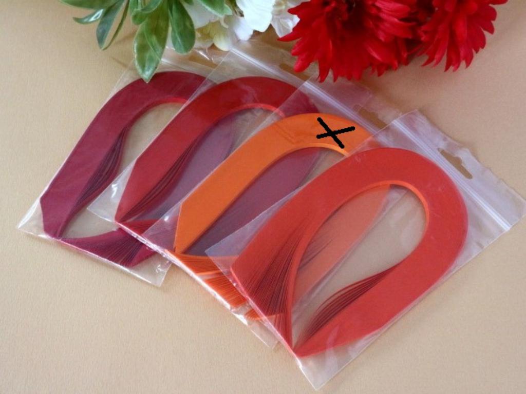 Rouge orange assortiment bande papier quilling loisir creatif 02