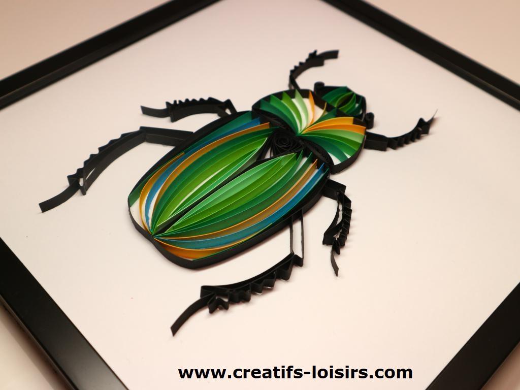 Scarabee coleopteres insecte quilling papier loisirs quilling eugenie vert noir