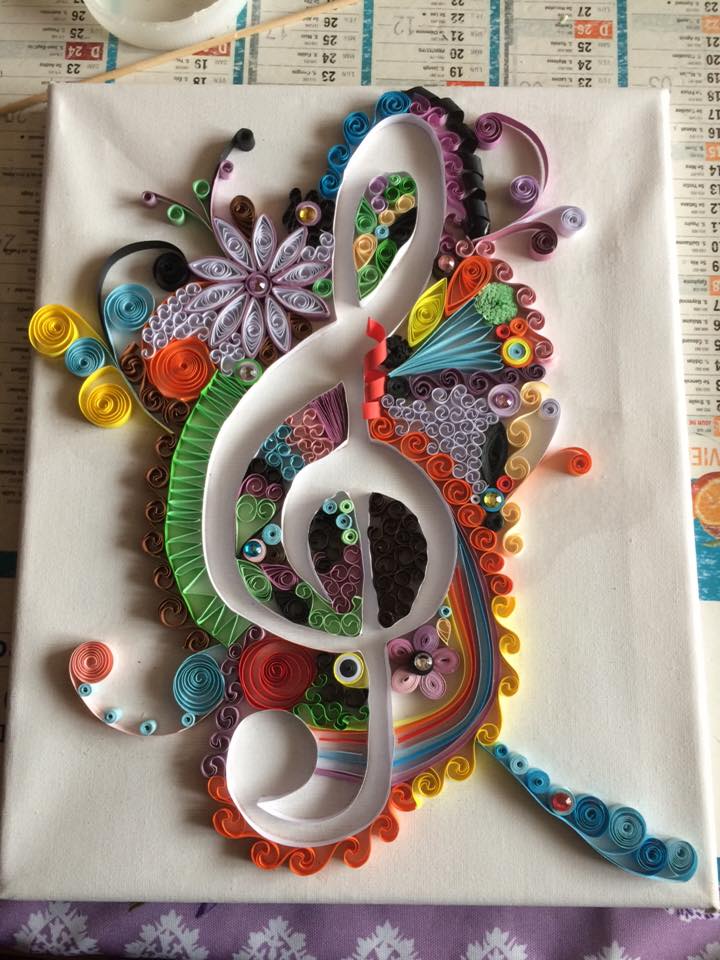 Sylivie marchand tableau quilling mai 2016 cle de sol
