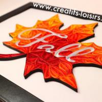Tableau feuille d automne fall quilling papier roule losirs creatifs eugenie rouge orange